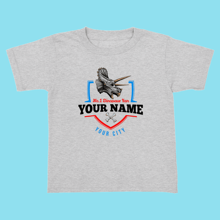 N.1 Triceratops Fan Custom Toddler T-Shirt | Jurassic Studio