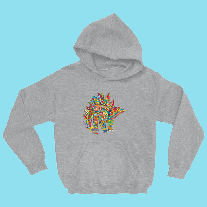 Kids Stegosaurus Zentangle Hoodie | Jurassic Studio