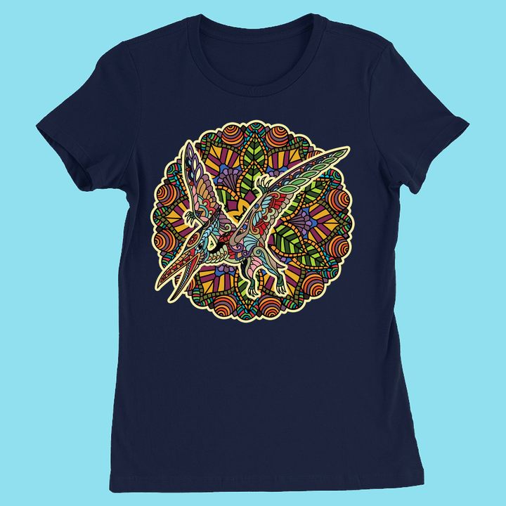 Women Pterodactyl Mandala T-Shirt | Jurassic Studio