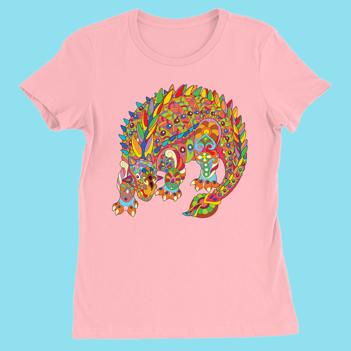 Women Ankylosaurus Zentangle T-Shirt | Jurassic Studio