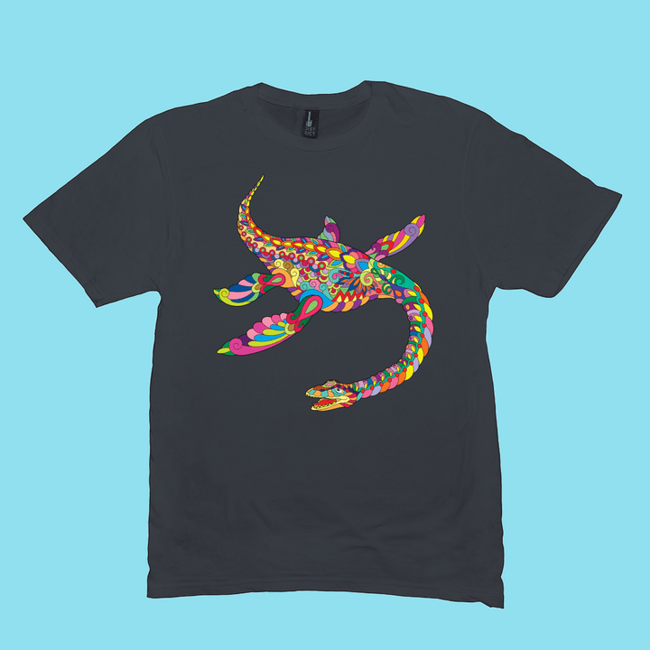 Men Plesiosaurus Zentangle T-Shirt | Jurassic Studio