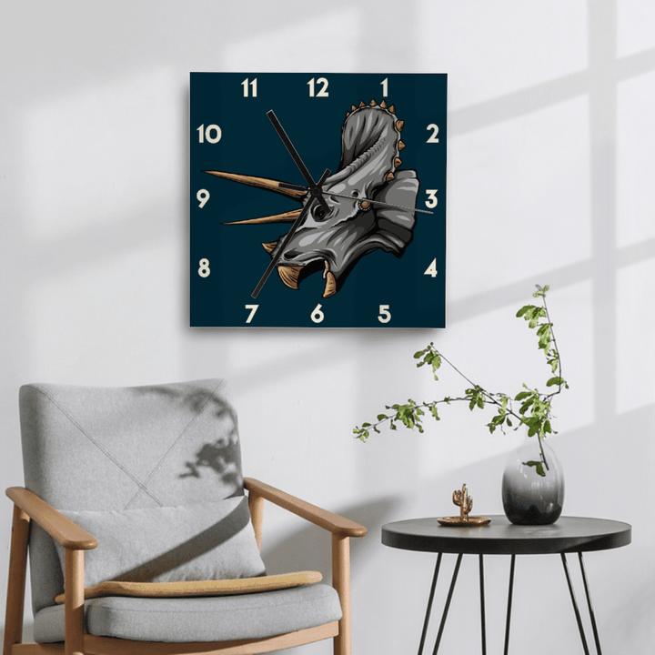 11 Inch Triceratops Wall Art Clock | Jurassic Studio