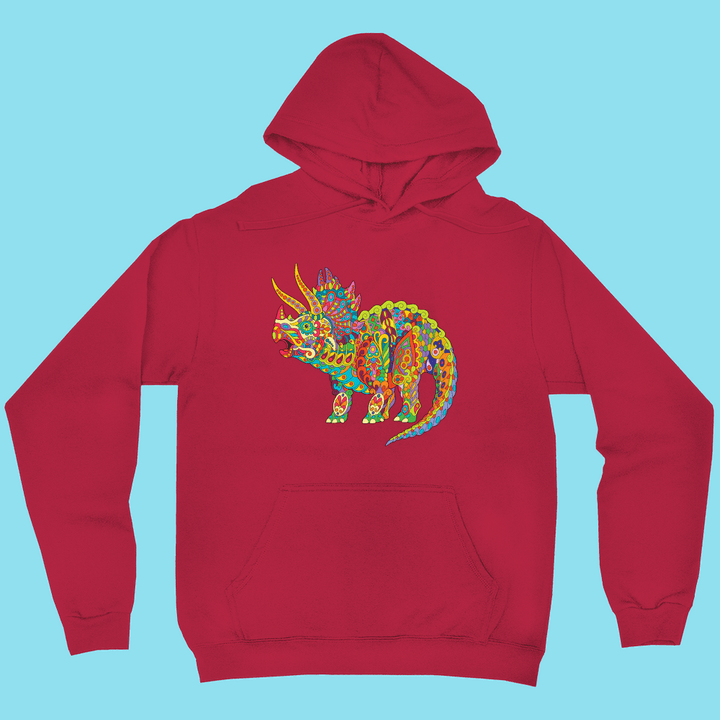 Men Triceratops Zentangle  Hoodie | Jurassic Studio