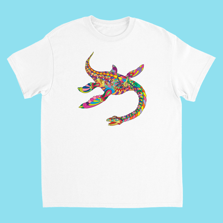 Kids Plesiosaurus Zentangle T-Shirt | Jurassic Studio
