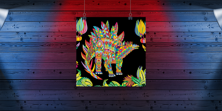 Stegosaurus Zentangle Poster | Jurassic Studio