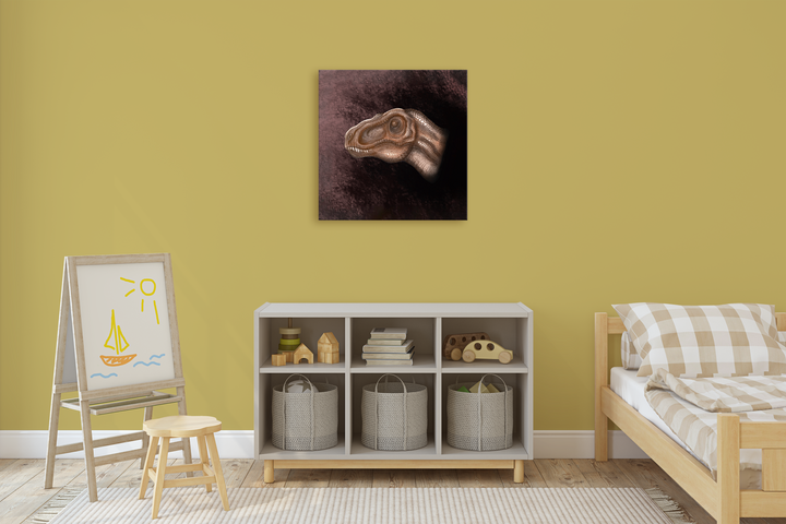 Brown T-Rex Portrait Canvas Wrap | Jurassic Studio