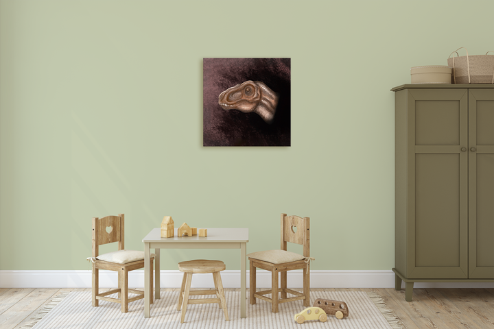 Brown T-Rex Portrait Canvas Wrap | Jurassic Studio