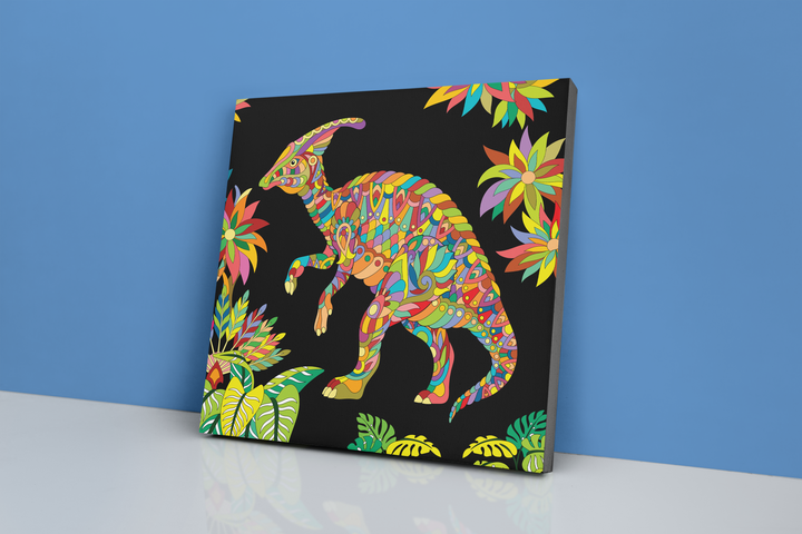 Hadrosaur Zentangle Canvas Wrap | Jurassic Studio