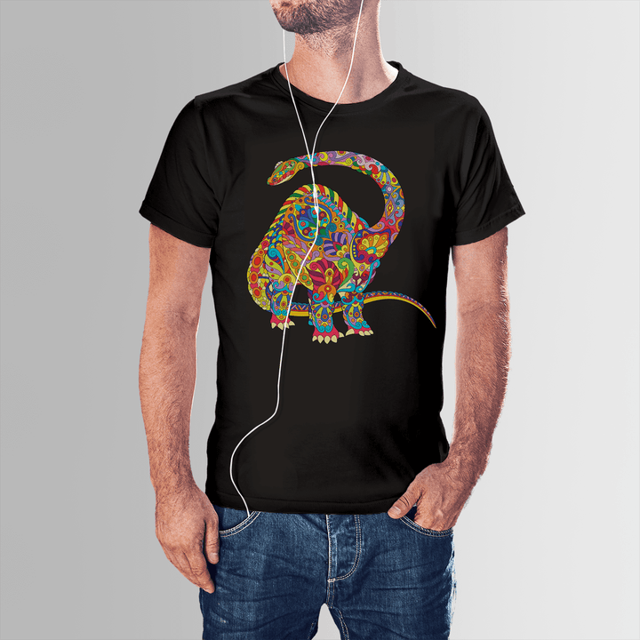 Men Brontosaurus Zentangle T-Shirt | Jurassic Studio