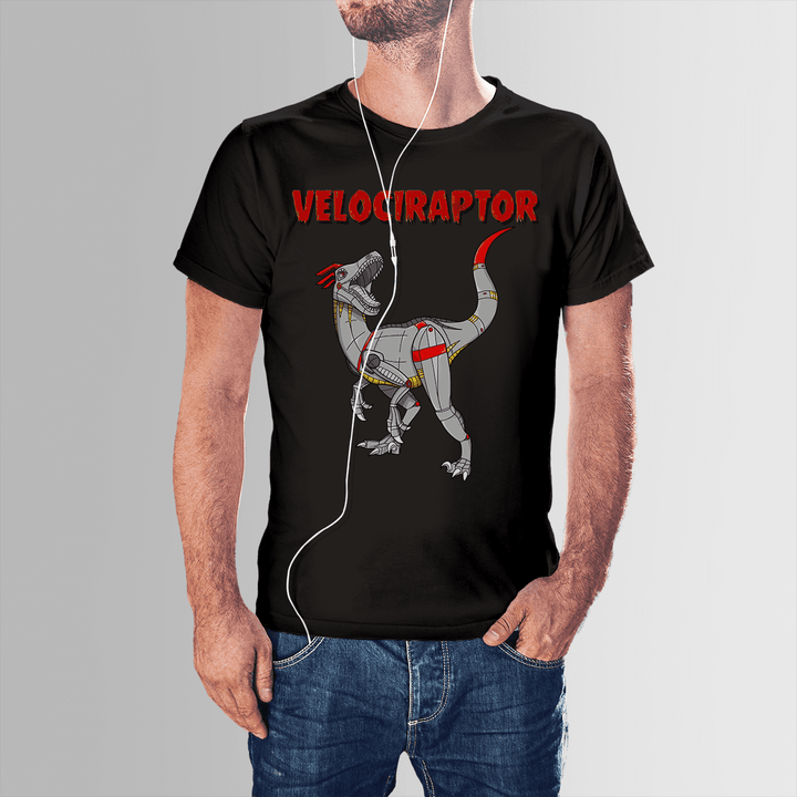 Men Robot Velociraptor T-Shirt | Jurassic Studio