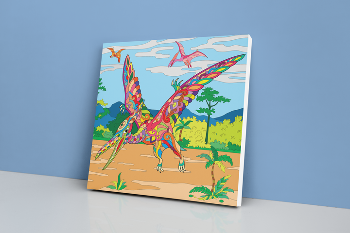 Pterodactyl Zentangle Canvas Wrap | Jurassic Studio
