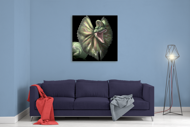 Dilophosaurus Portrait Canvas Wrap | Jurassic Studio