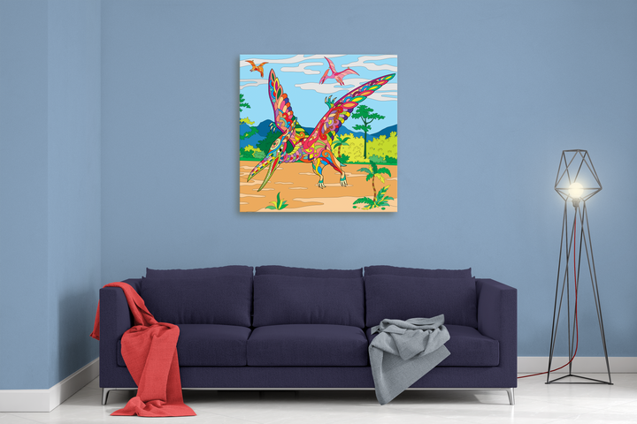 Pterodactyl Zentangle Canvas Wrap | Jurassic Studio
