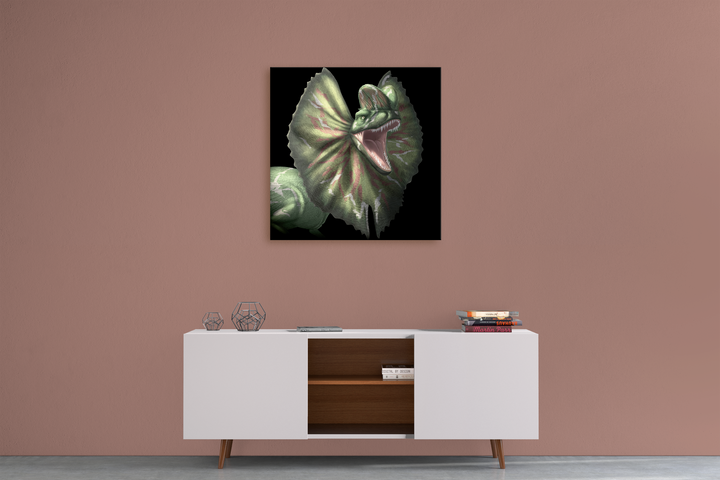 Dilophosaurus Portrait Canvas Wrap | Jurassic Studio
