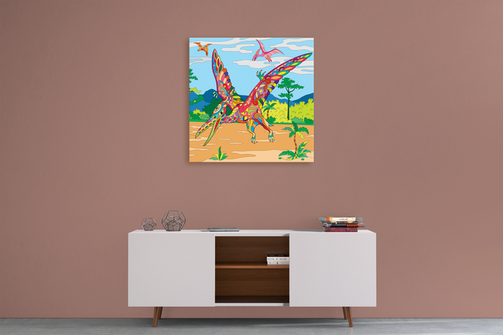Pterodactyl Zentangle Canvas Wrap | Jurassic Studio