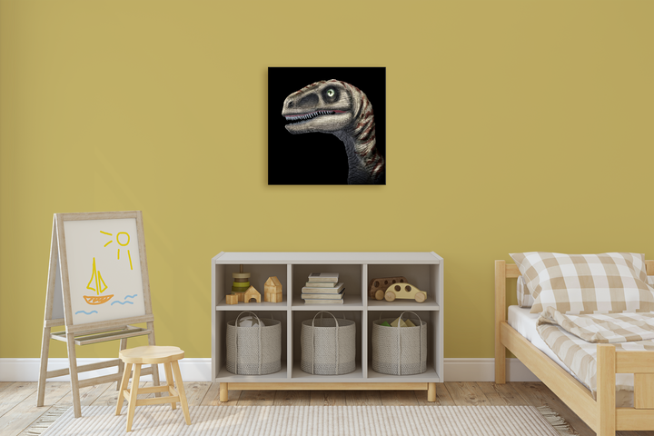 Velociraptor Portrait Canvas Wrap | Jurassic Studio