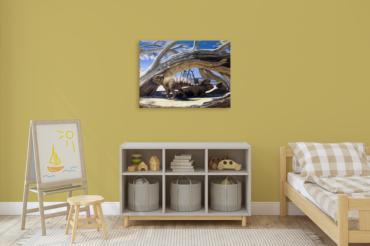 Protoceratops Shelter Canvas Wrap | Jurassic Studio