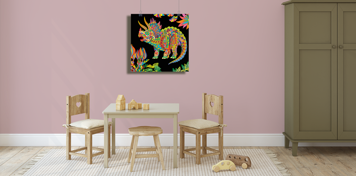 Triceratops Zentangle Poster | Jurassic Studio