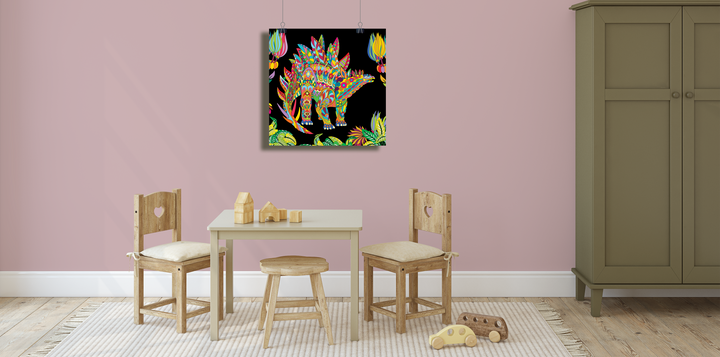 Stegosaurus Zentangle Poster | Jurassic Studio