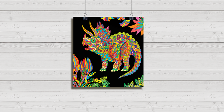 Triceratops Zentangle Poster | Jurassic Studio