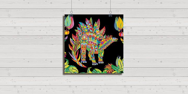 Stegosaurus Zentangle Poster | Jurassic Studio