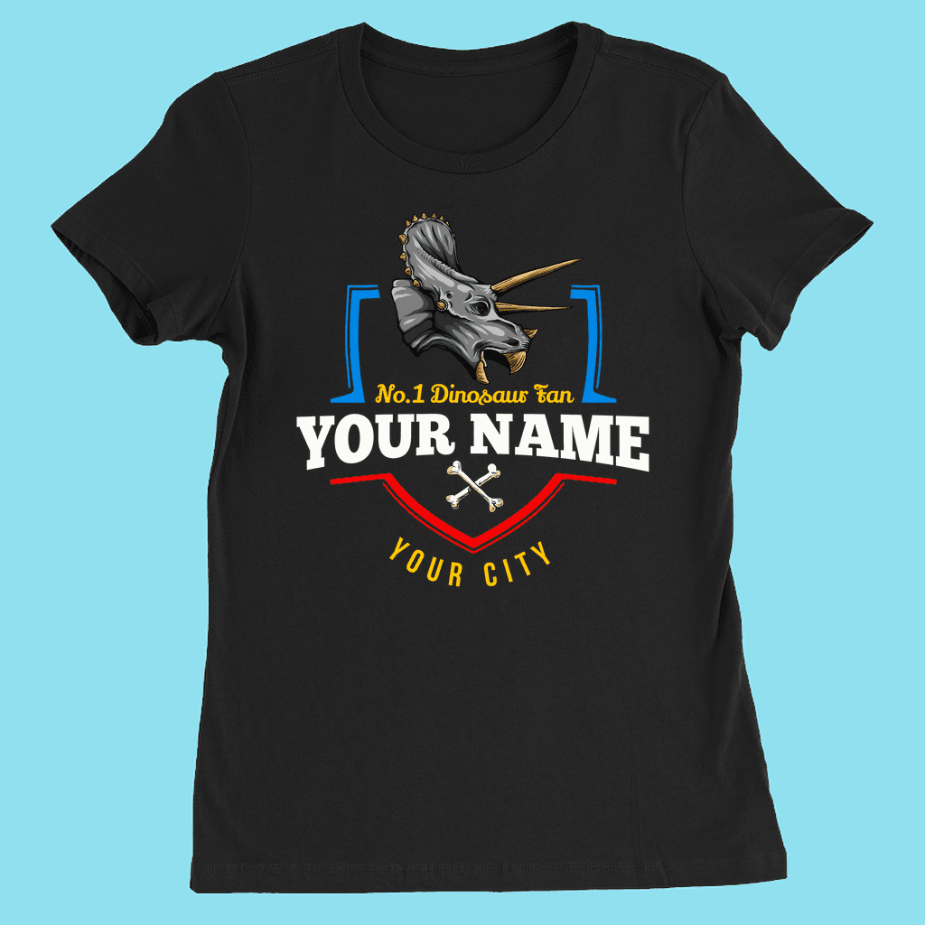 N.1 Triceratops Fan Custom Women T-Shirt | Jurassic Studio