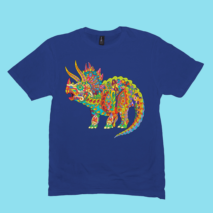 Men Triceratops Zentangle T-Shirt | Jurassic Studio