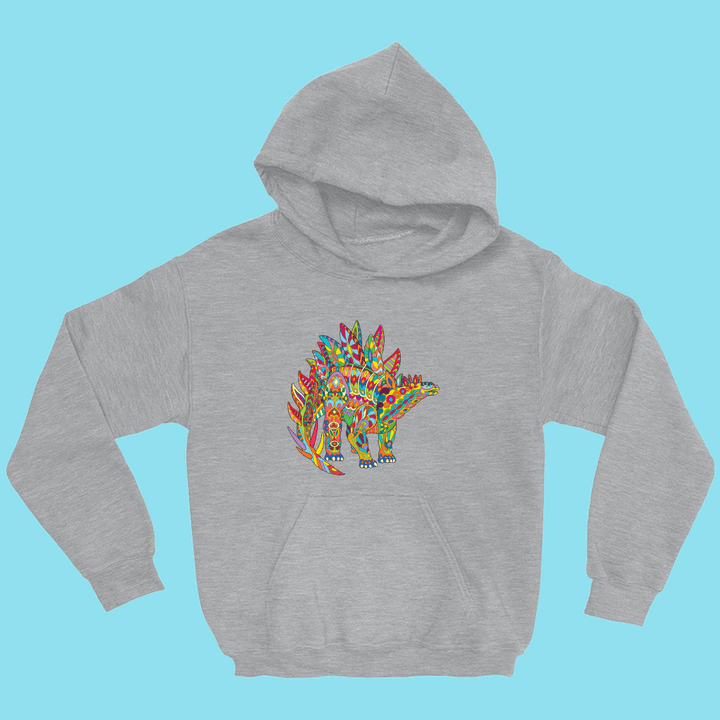 Kids Stegosaurus Zentangle Hoodie | Jurassic Studio