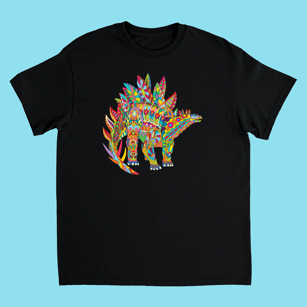Kids Stegosaurus Zentangle T-Shirt | Jurassic Studio