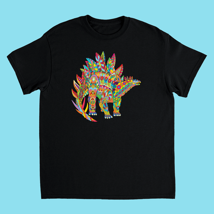 Kids Stegosaurus Zentangle T-Shirt | Jurassic Studio