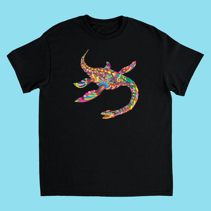 Kids Plesiosaurus Zentangle T-Shirt | Jurassic Studio