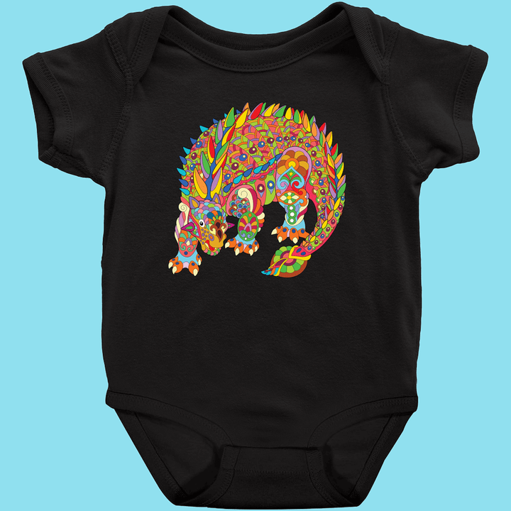 Toddler Ankylosaurus Zentangle Onesie | Jurassic Studio