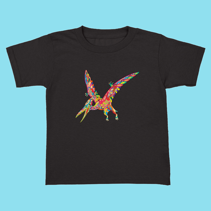 Toddler Pterodactyl Zentangle T-Shirt | Jurassic Studio