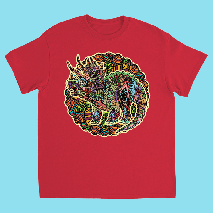 Kids Triceratops Mandala T-Shirt | Jurassic Studio