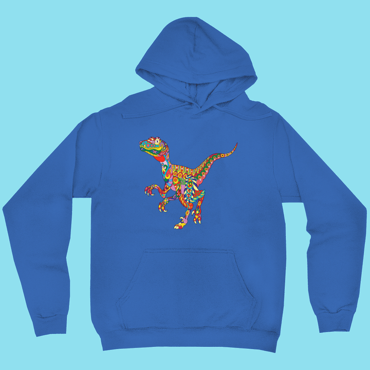 Men Velociraptor Zentangle Hoodie | Jurassic Studio