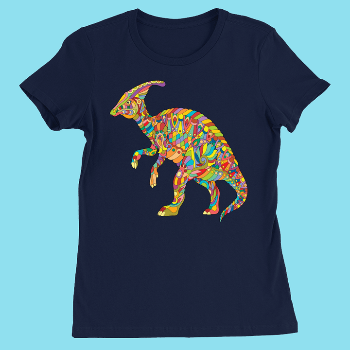 Women Hadrosaur Zentangle T-Shirt | Jurassic Studio