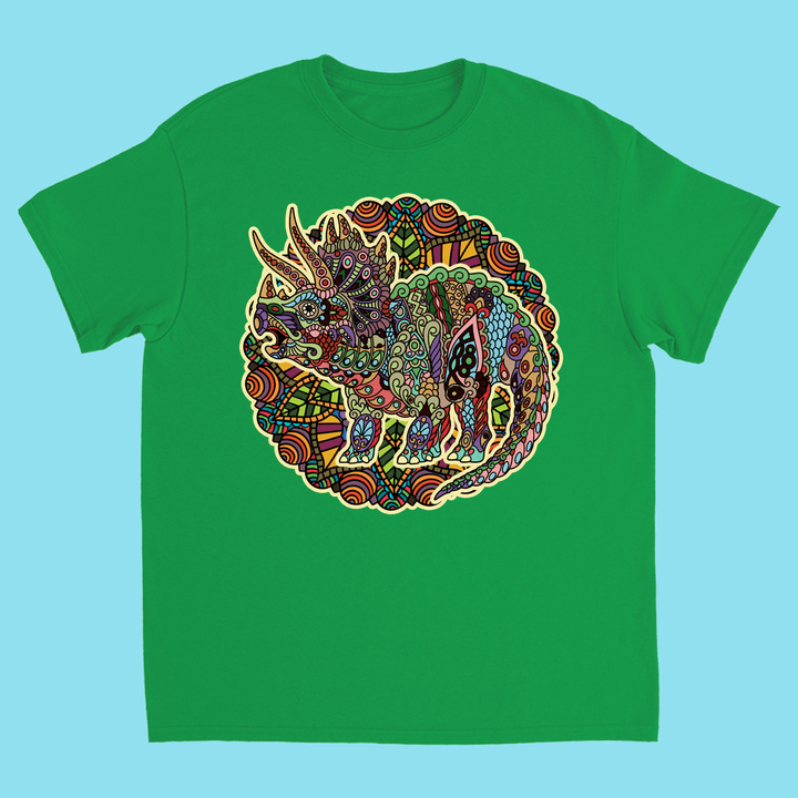 Kids Triceratops Mandala T-Shirt | Jurassic Studio