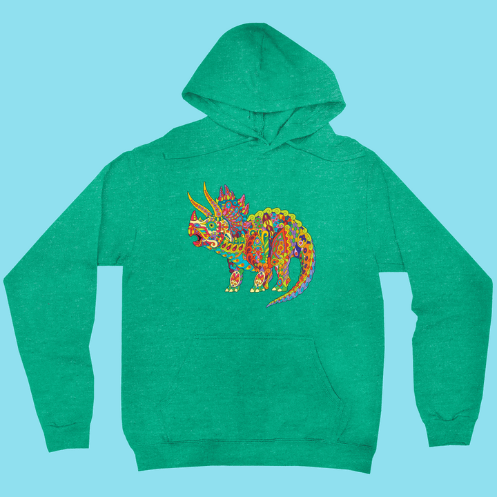 Men Triceratops Zentangle  Hoodie | Jurassic Studio