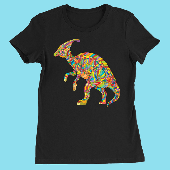 Women Hadrosaur Zentangle T-Shirt | Jurassic Studio