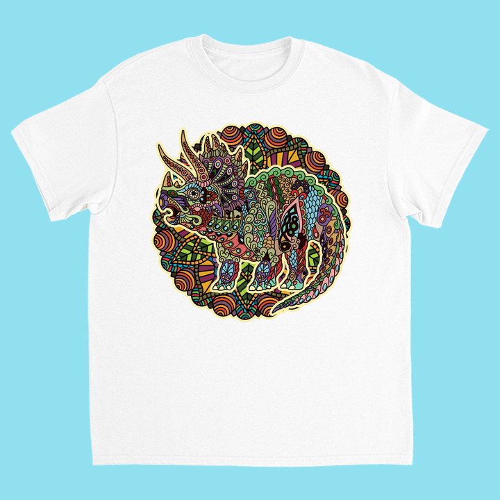 Kids Triceratops Mandala T-Shirt | Jurassic Studio