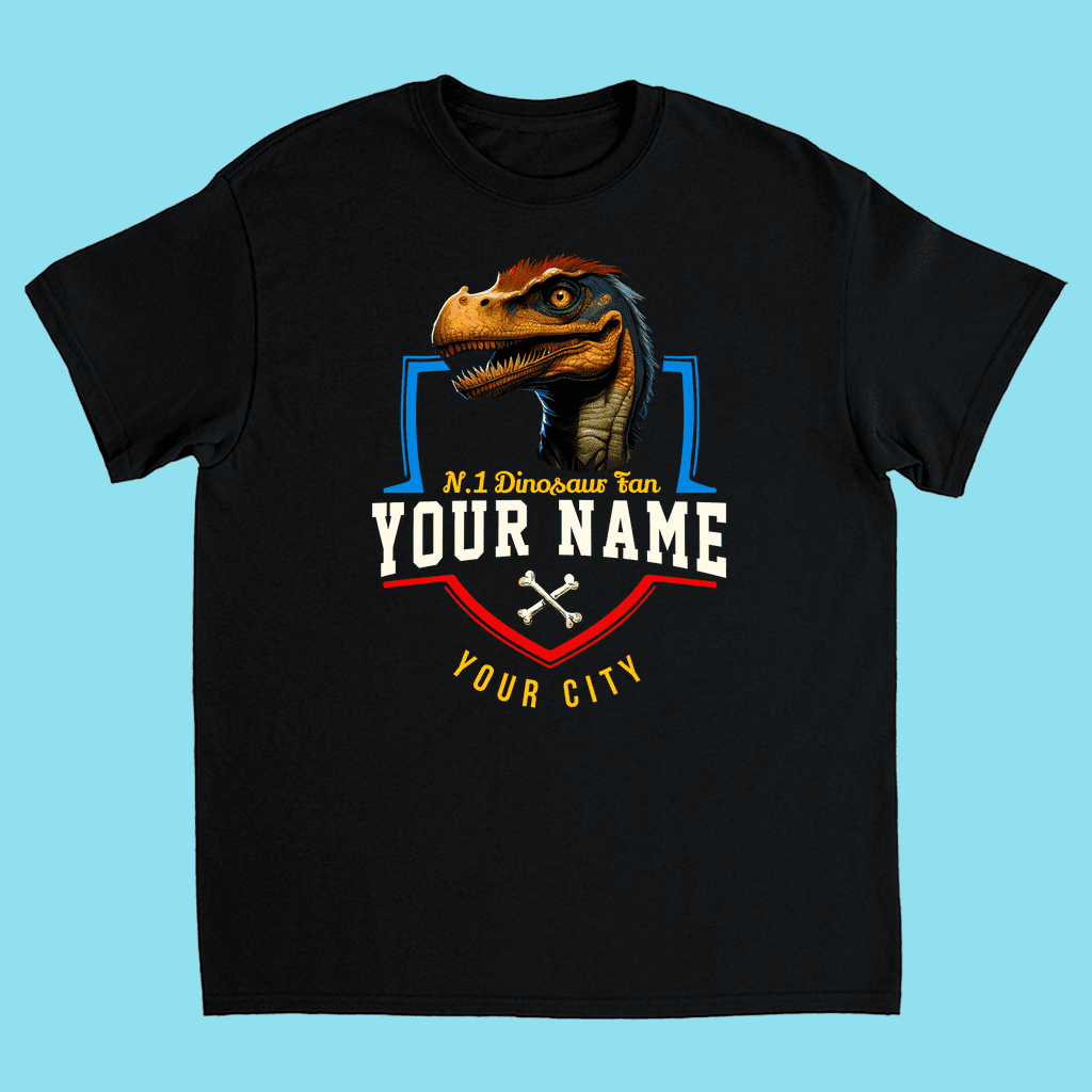 N.1 Velociraptor Fan Custom Kids T-Shirt | Jurassic Studio