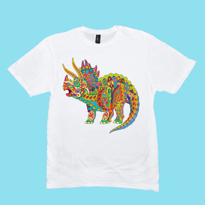 Men Triceratops Zentangle T-Shirt | Jurassic Studio