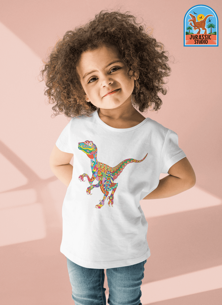 Toddler Velociraptor Zentangle T-Shirt | Jurassic Studio