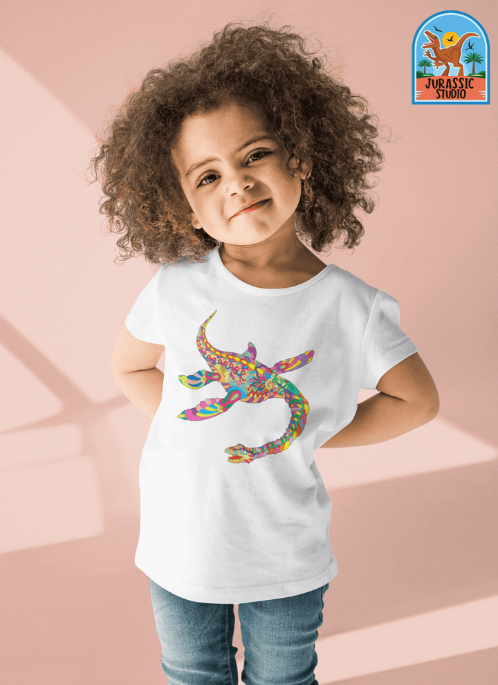 Toddler Plesiosaurs Zentangle T-Shirt | Jurassic Studio