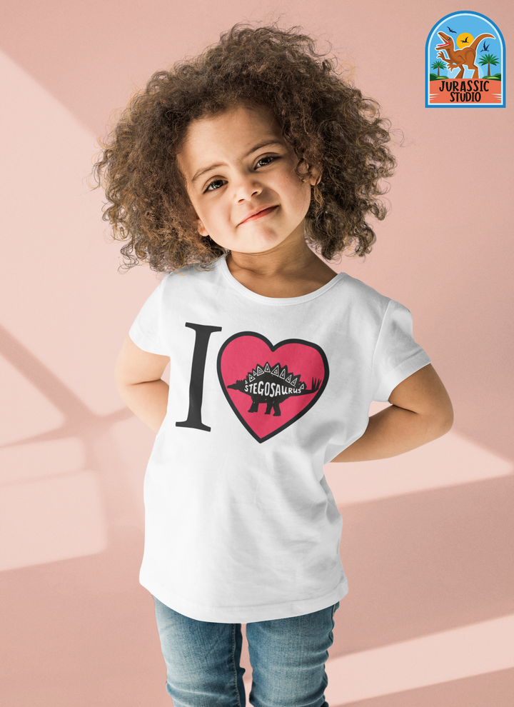 Toddler I Love Stegosaurus T-Shirt | Jurassic Studio