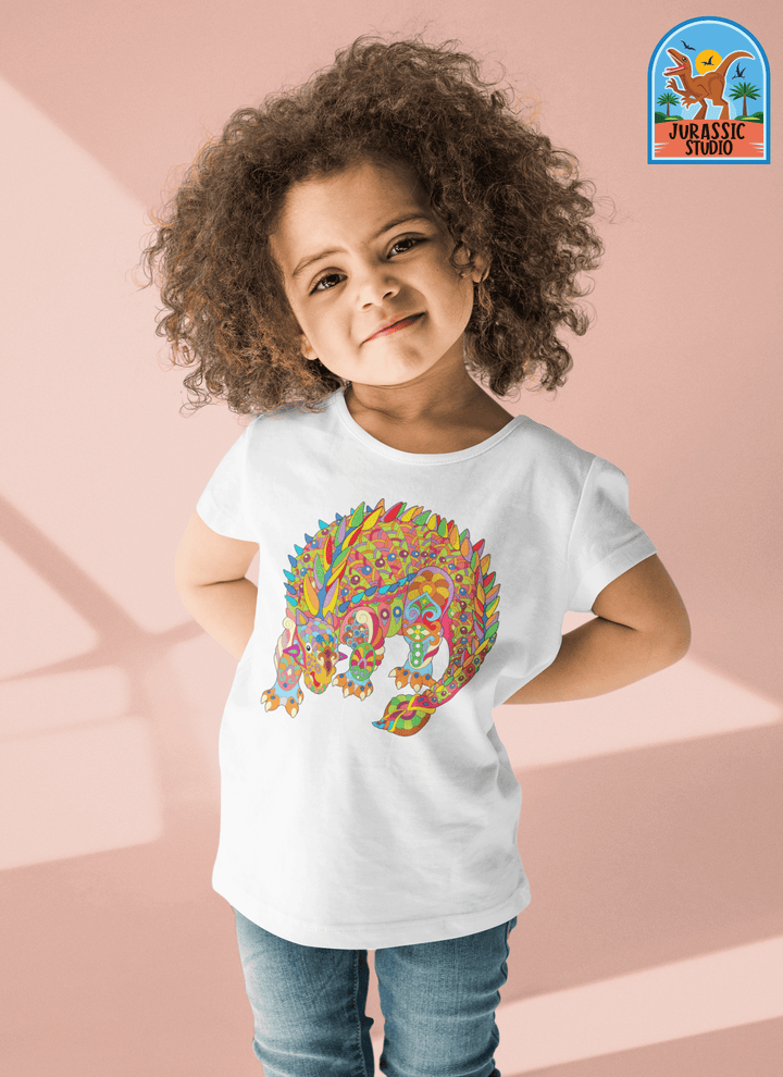 Toddler Ankylosaurus Zentangle T-Shirt | Jurassic Studio