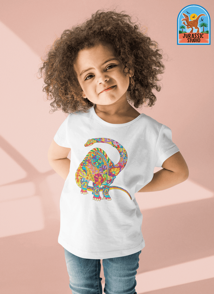 Toddler Brontosaurus Zentangle T-Shirt | Jurassic Studio