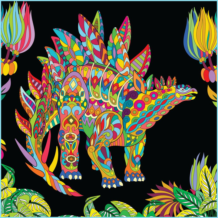 Stegosaurus Zentangle Poster | Jurassic Studio