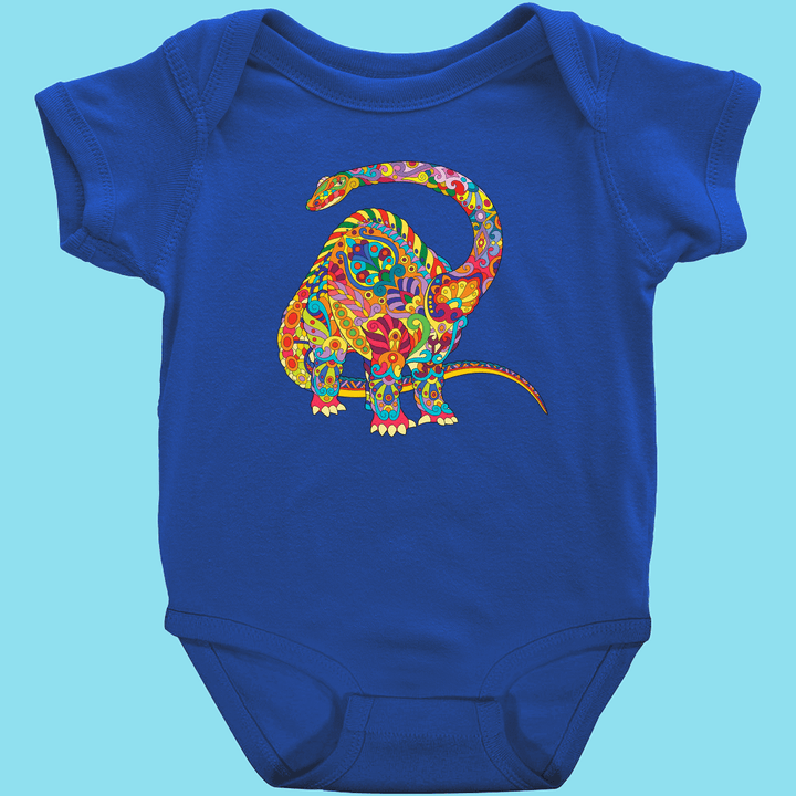 Toddler Brontosaurus Zentangle Onesie | Jurassic Studio