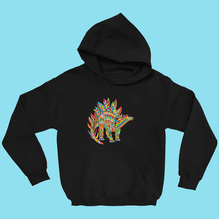 Kids Stegosaurus Zentangle Hoodie | Jurassic Studio